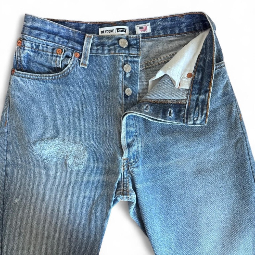 Re/Done Blue Straight Jeans - Picture 4 of 8